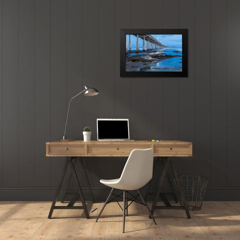 Evening Pier II Black Modern Wood Framed Art Print by Peterson, Lee