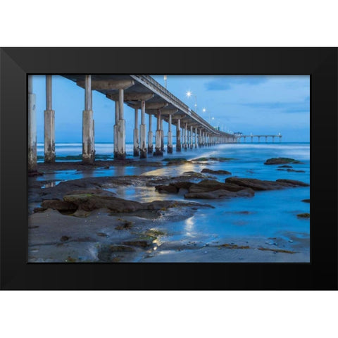 Evening Pier II Black Modern Wood Framed Art Print by Peterson, Lee