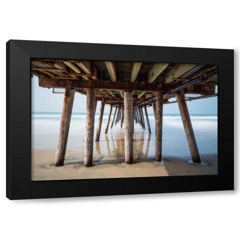 Imperial Beach Pier Black Modern Wood Framed Art Print with Double Matting by Peterson, Lee