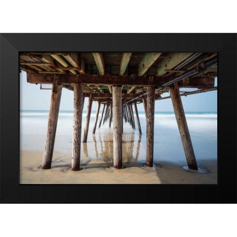 Imperial Beach Pier Black Modern Wood Framed Art Print by Peterson, Lee