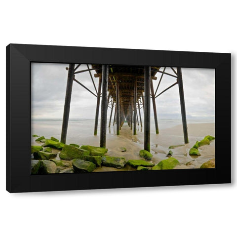 Under Oceanside Pier Black Modern Wood Framed Art Print with Double Matting by Peterson, Lee
