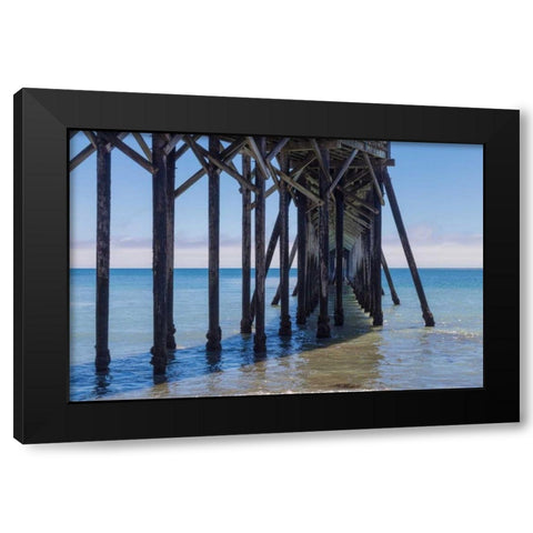 San Simeon Pier III Black Modern Wood Framed Art Print by Peterson, Lee