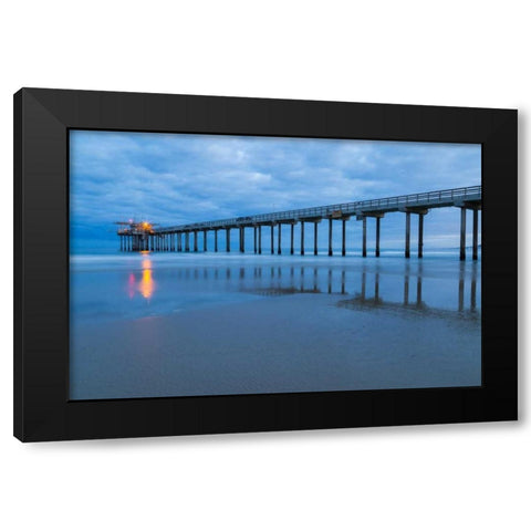 Scripps Pier I Black Modern Wood Framed Art Print with Double Matting by Peterson, Lee