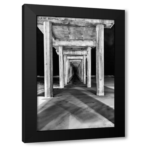 Under Scripps Pier Black Modern Wood Framed Art Print with Double Matting by Peterson, Lee