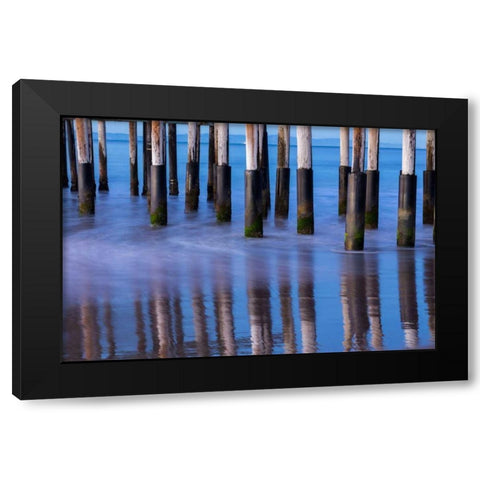 Ventura Pier Reflections II Black Modern Wood Framed Art Print by Peterson, Lee
