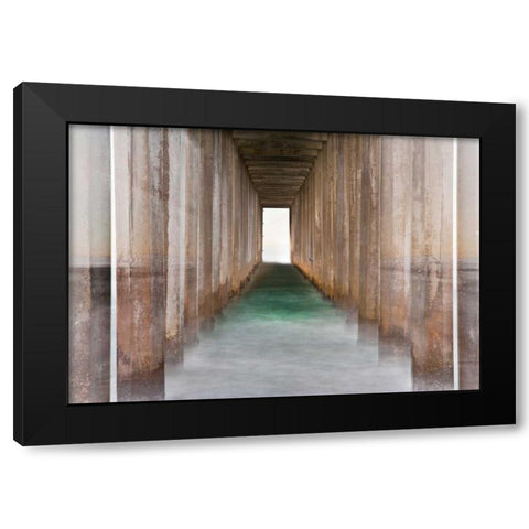 Under Scripps Pier II Black Modern Wood Framed Art Print with Double Matting by Peterson, Lee