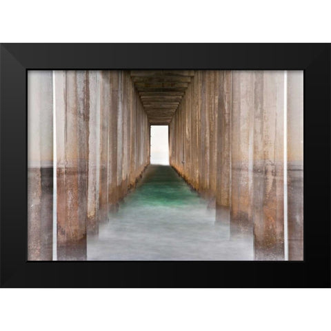 Under Scripps Pier II Black Modern Wood Framed Art Print by Peterson, Lee