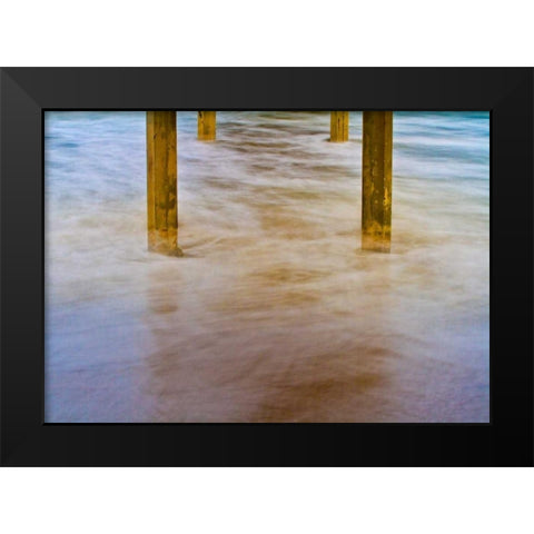 Under Ocean Beach Pier Black Modern Wood Framed Art Print by Peterson, Lee