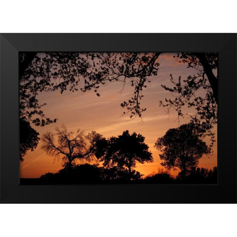 Unity Sunset Black Modern Wood Framed Art Print by Putman, Tammy