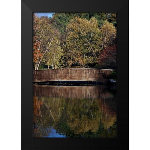 Bridge in Fall I Black Modern Wood Framed Art Print by Putman, Tammy