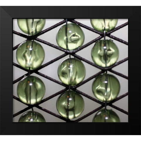 Green Beads Black Modern Wood Framed Art Print by Putman, Tammy