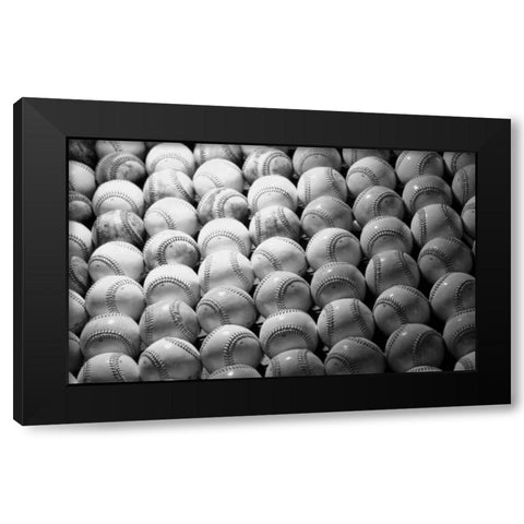 Baseballs I Black Modern Wood Framed Art Print with Double Matting by Putman, Tammy