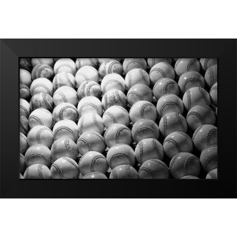 Baseballs I Black Modern Wood Framed Art Print by Putman, Tammy
