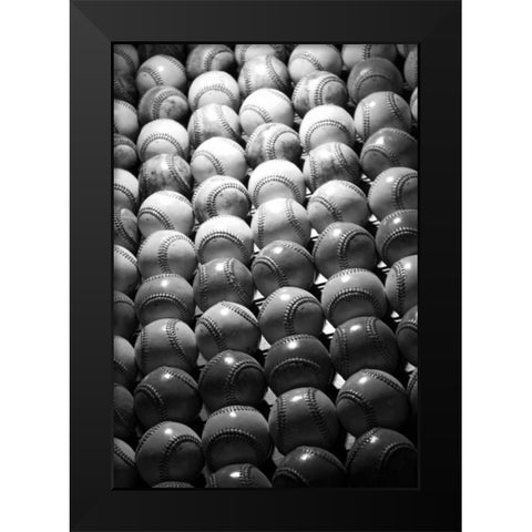 Baseballs II Black Modern Wood Framed Art Print by Putman, Tammy