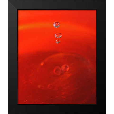 Red Drink Drop II Black Modern Wood Framed Art Print by Putman, Tammy