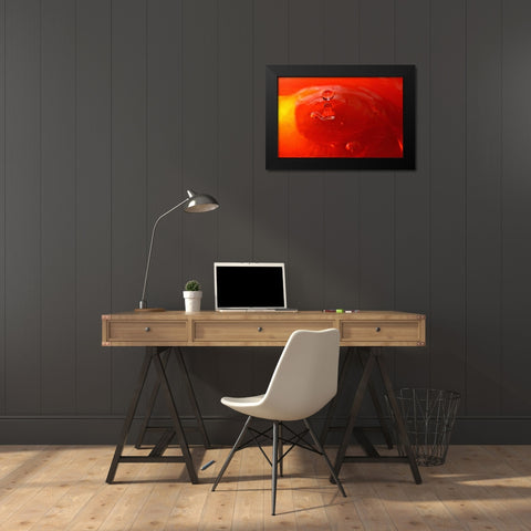 Red Drink Drop III Black Modern Wood Framed Art Print by Putman, Tammy