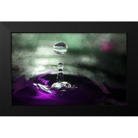 Grape Drink Drop III Black Modern Wood Framed Art Print by Putman, Tammy
