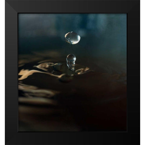 Blue Drop I Black Modern Wood Framed Art Print by Putman, Tammy