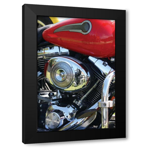 Red Motorcycle Black Modern Wood Framed Art Print with Double Matting by Putman, Tammy