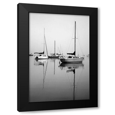 Red Sailboat I Black Modern Wood Framed Art Print by Putman, Tammy