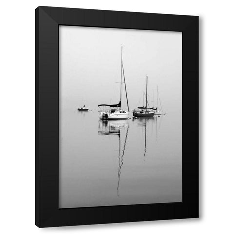 Red Sailboat II Black Modern Wood Framed Art Print by Putman, Tammy