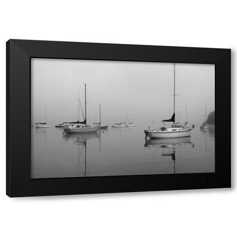 Across the Lake Black Modern Wood Framed Art Print by Putman, Tammy