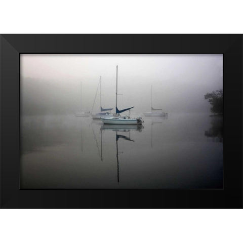 In the Fog Black Modern Wood Framed Art Print by Putman, Tammy