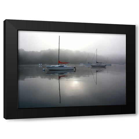 Red Sail Black Modern Wood Framed Art Print with Double Matting by Putman, Tammy