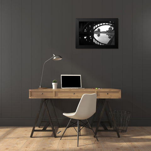 Under the Bridge Black Modern Wood Framed Art Print by Putman, Tammy