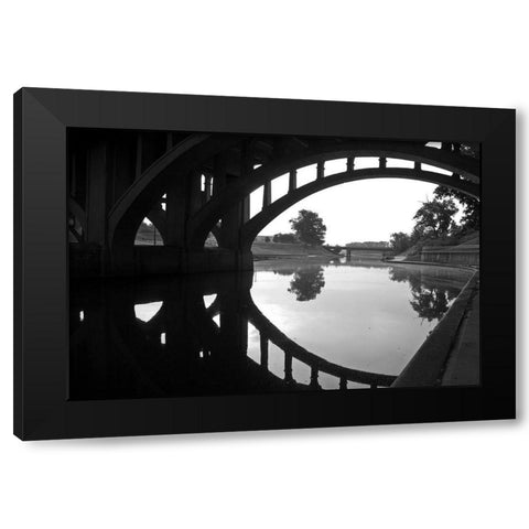 Under the Bridge Black Modern Wood Framed Art Print by Putman, Tammy