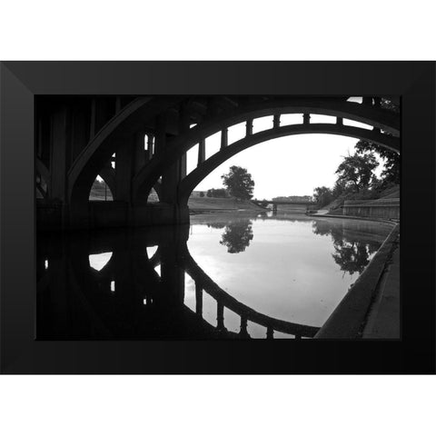 Under the Bridge Black Modern Wood Framed Art Print by Putman, Tammy