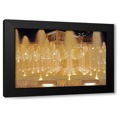 Fountains Black Modern Wood Framed Art Print by Putman, Tammy