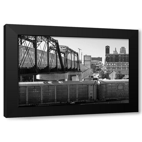 Bridge over the Train Black Modern Wood Framed Art Print by Putman, Tammy