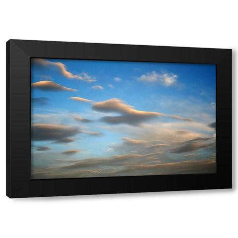 Across the Blue Black Modern Wood Framed Art Print with Double Matting by Putman, Tammy