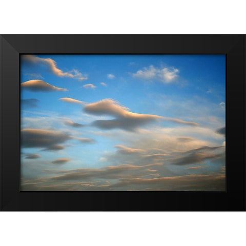 Across the Blue Black Modern Wood Framed Art Print by Putman, Tammy