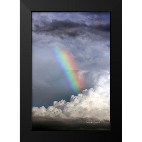 Rainbow in the Clouds Black Modern Wood Framed Art Print by Putman, Tammy