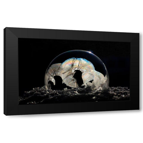 Frozen Bubble Black Modern Wood Framed Art Print by Putman, Tammy