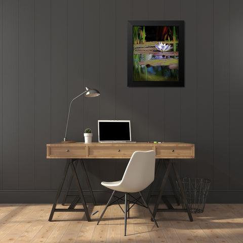 Purple Lily Black Modern Wood Framed Art Print by Putman, Tammy