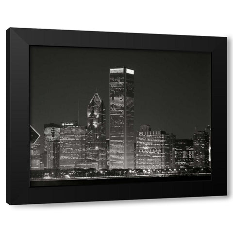 Downtown Chicago II Black Modern Wood Framed Art Print with Double Matting by Stefko, Bob