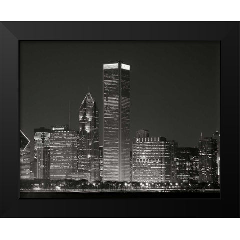 Downtown Chicago II Black Modern Wood Framed Art Print by Stefko, Bob