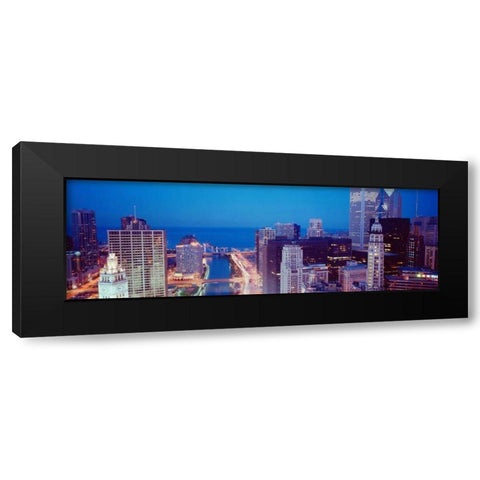 Chicago Skyline II Black Modern Wood Framed Art Print by Stefko, Bob