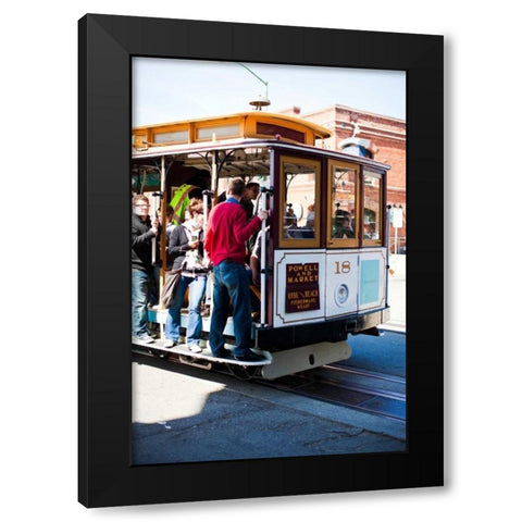 Riding the Trolley I Black Modern Wood Framed Art Print with Double Matting by Stefko, Bob