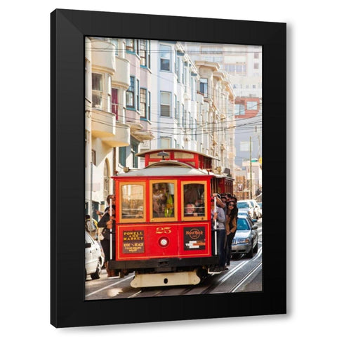 Riding the Trolley II Black Modern Wood Framed Art Print with Double Matting by Stefko, Bob