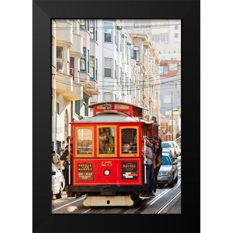 Riding the Trolley II Black Modern Wood Framed Art Print by Stefko, Bob