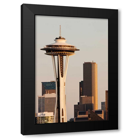 Space Needle III Black Modern Wood Framed Art Print with Double Matting by Stefko, Bob