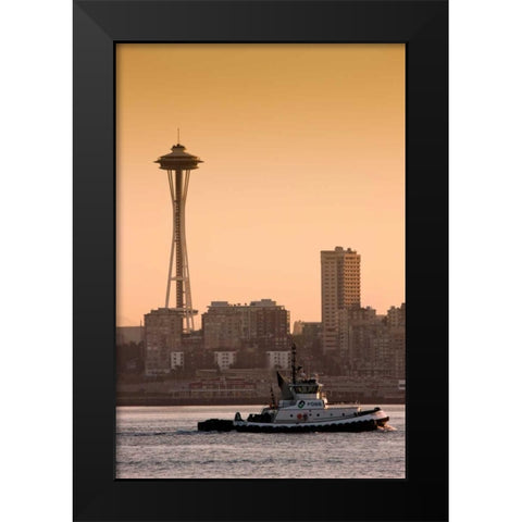 Space Needle IV Black Modern Wood Framed Art Print by Stefko, Bob
