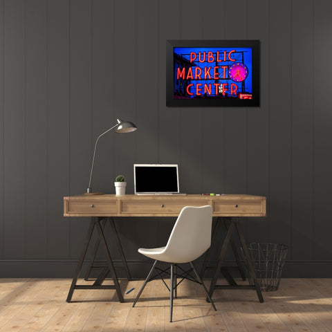 Public Market Sign II Black Modern Wood Framed Art Print by Stefko, Bob