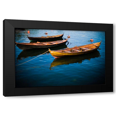 Fishing Boats I Black Modern Wood Framed Art Print by Stefko, Bob