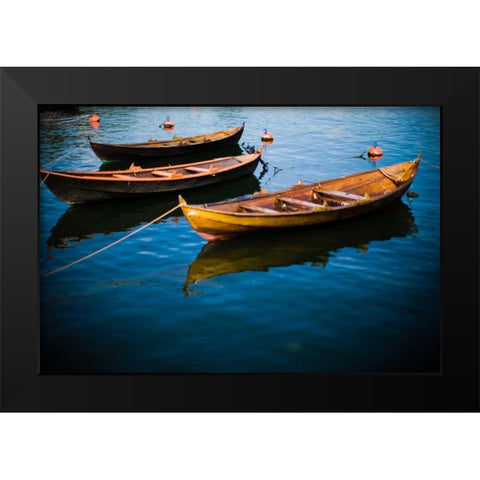 Fishing Boats I Black Modern Wood Framed Art Print by Stefko, Bob