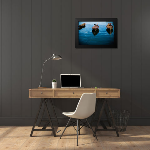 Fishing Boats II Black Modern Wood Framed Art Print by Stefko, Bob